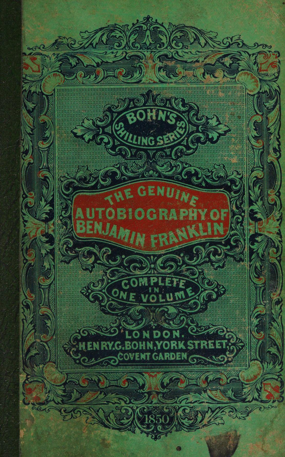 The Autobiography of Benjamin Franklin cover