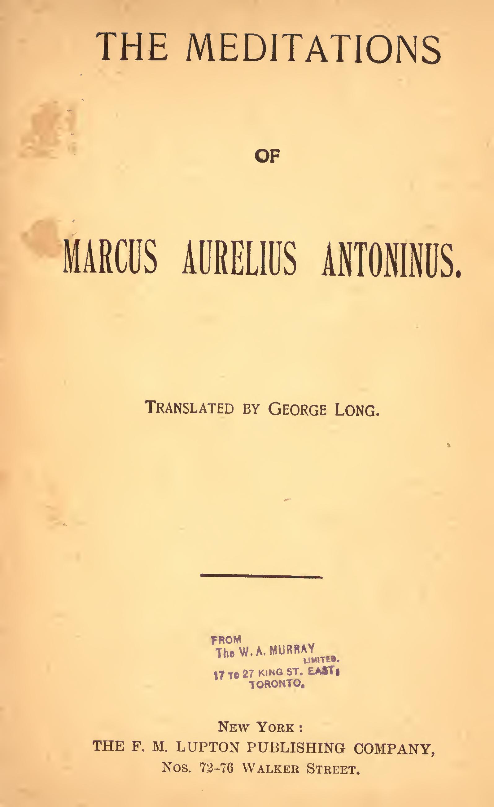Meditations cover