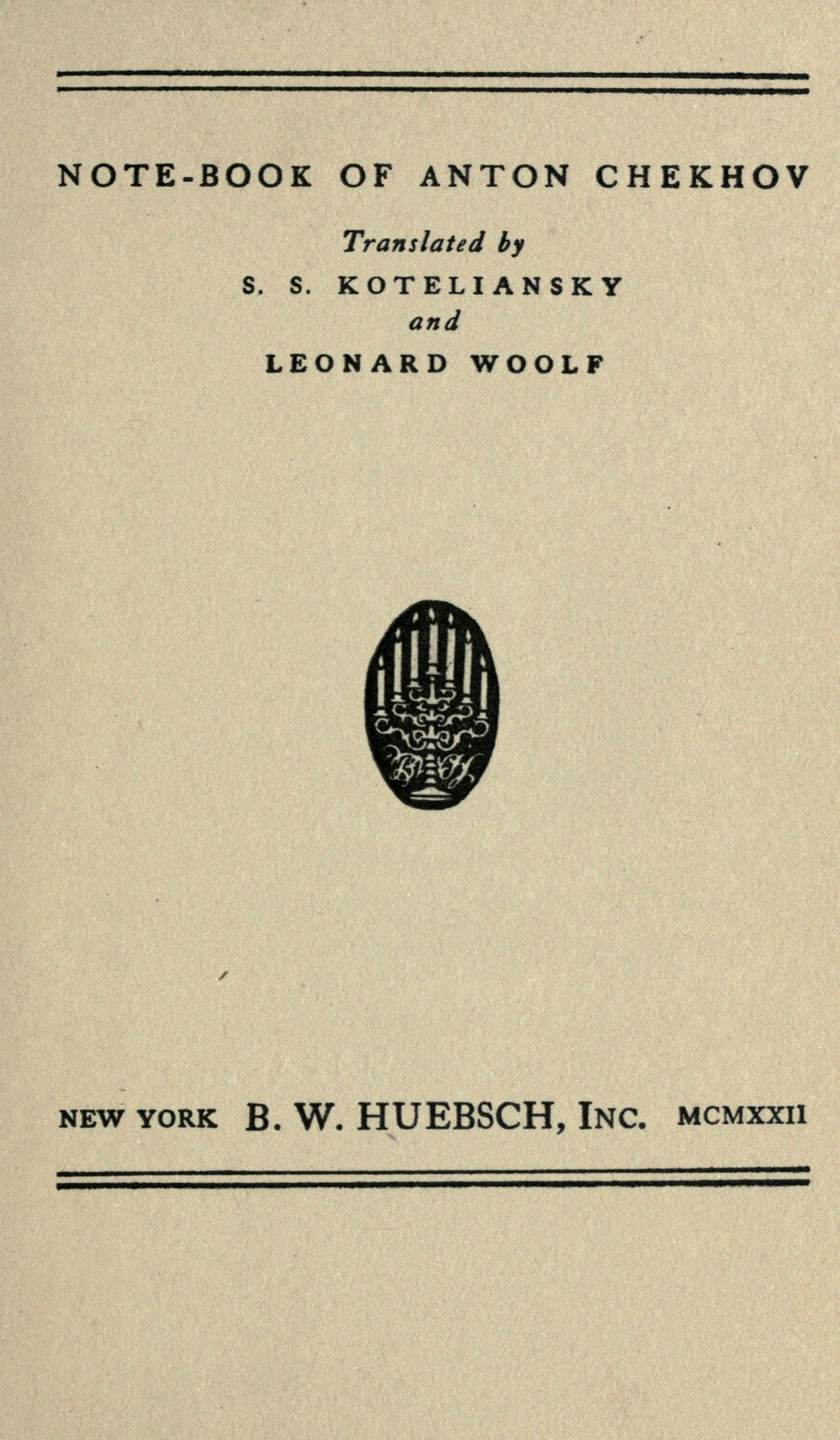 Note-Book of Anton Chekhov cover